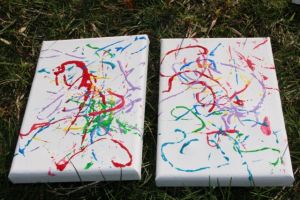 Finished mini-canvases.