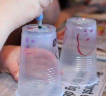 A colouring in her cups.