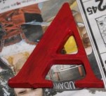 One of the letters painted.