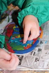 Placing the rhinestones.