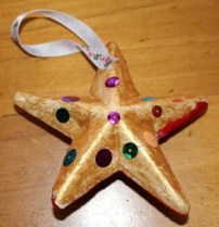 A's painted star. The other side was red with sequins.