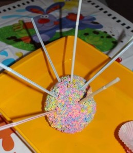 A's hedgehog ready for bed.