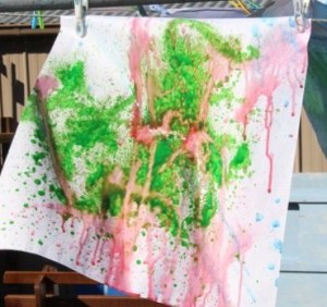 Using the jet setting on the spray bottle.