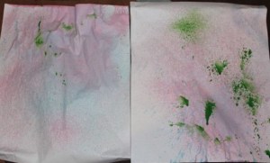 Spray setting spray paintings.