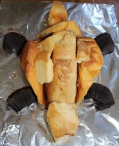 Stacked up in position.