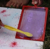 Using the screen and toothbrush.