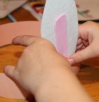 Sticking the ears to the headband.