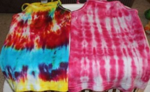 The left singlet was folded in quarters and the right was vertically concertina folded.