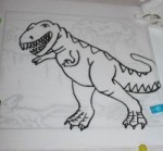 The traced dinosaur.