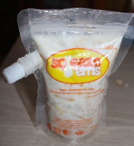 Mixed up and ready to eat.