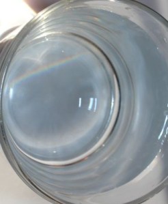 The bottom of the glass.