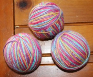Some of the woolen balls before felting.