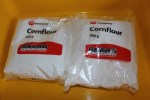 Packets of cornflour.